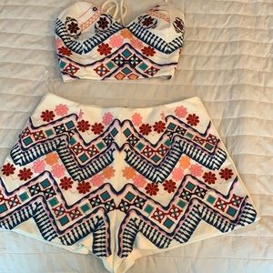 Embroidered Lulu matching two piece